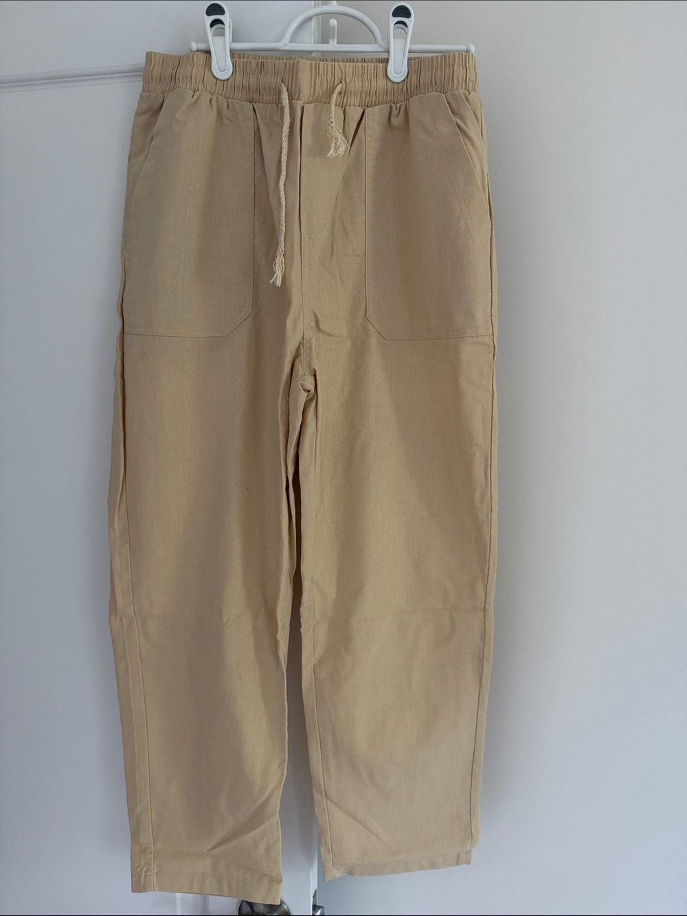 Everyday Drawstring Chino Pants in Light Tan